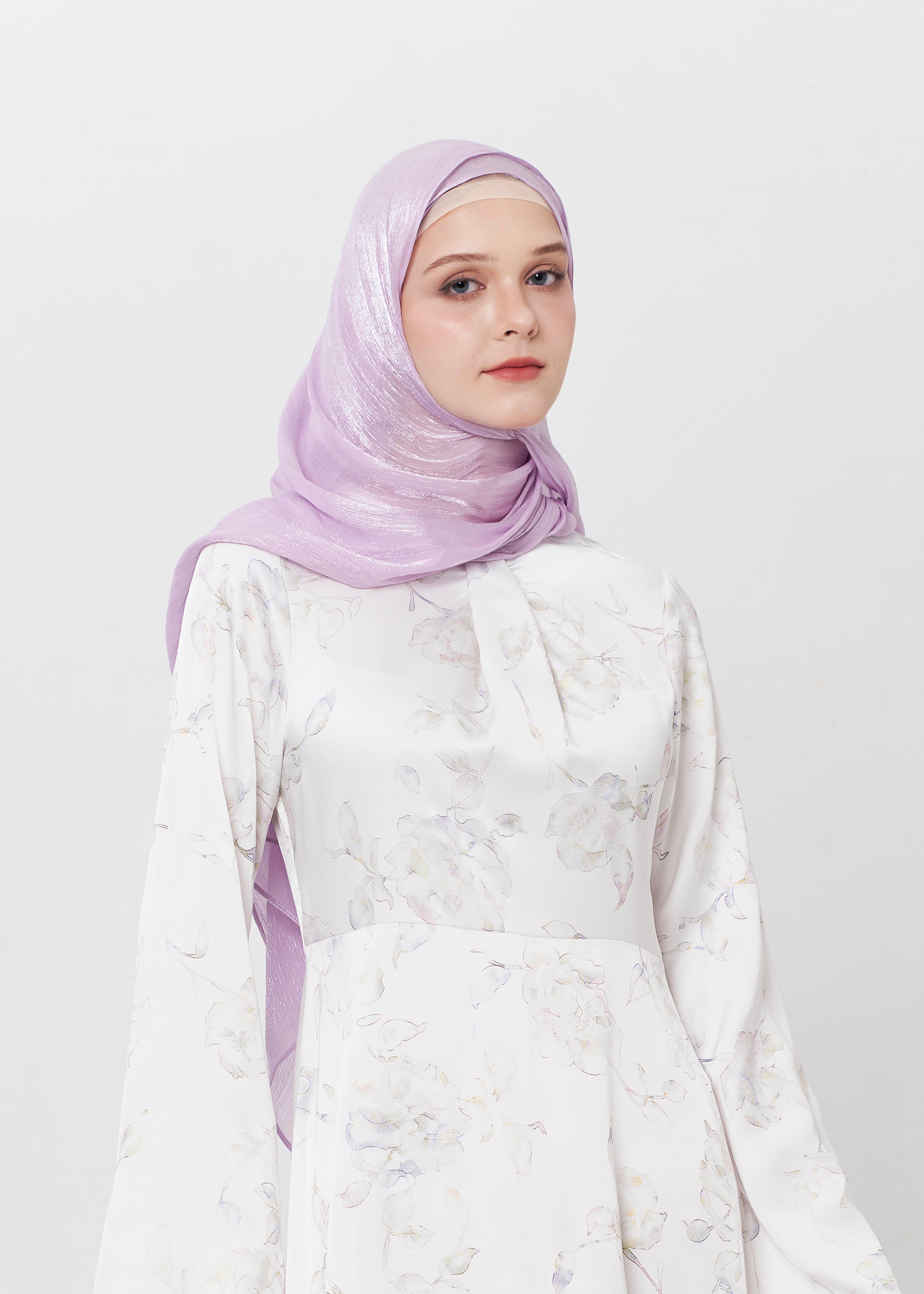 Grace Satin Hijab - Soft Lilac by Minnaba