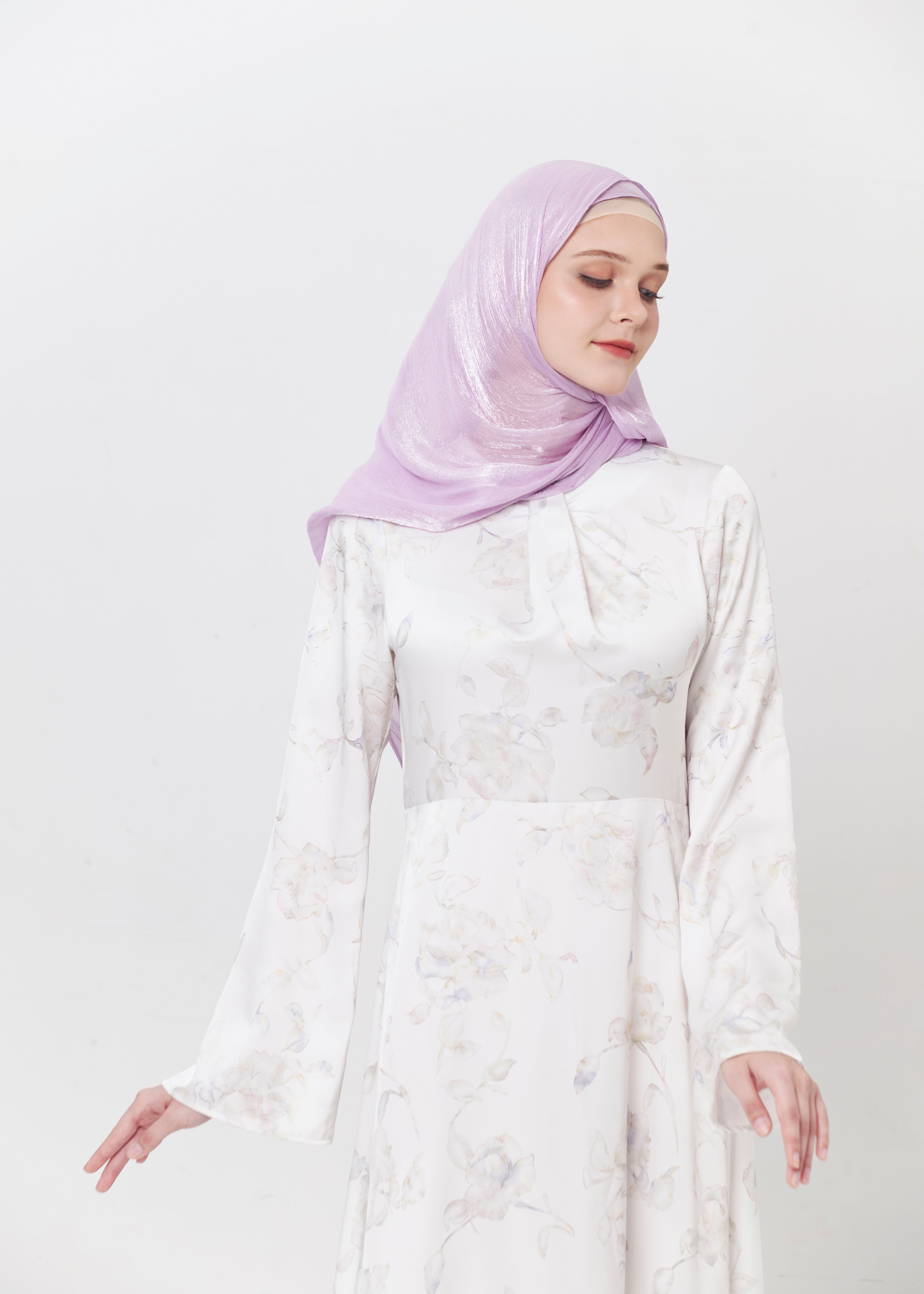 Grace Satin Hijab - Soft Lilac by Minnaba