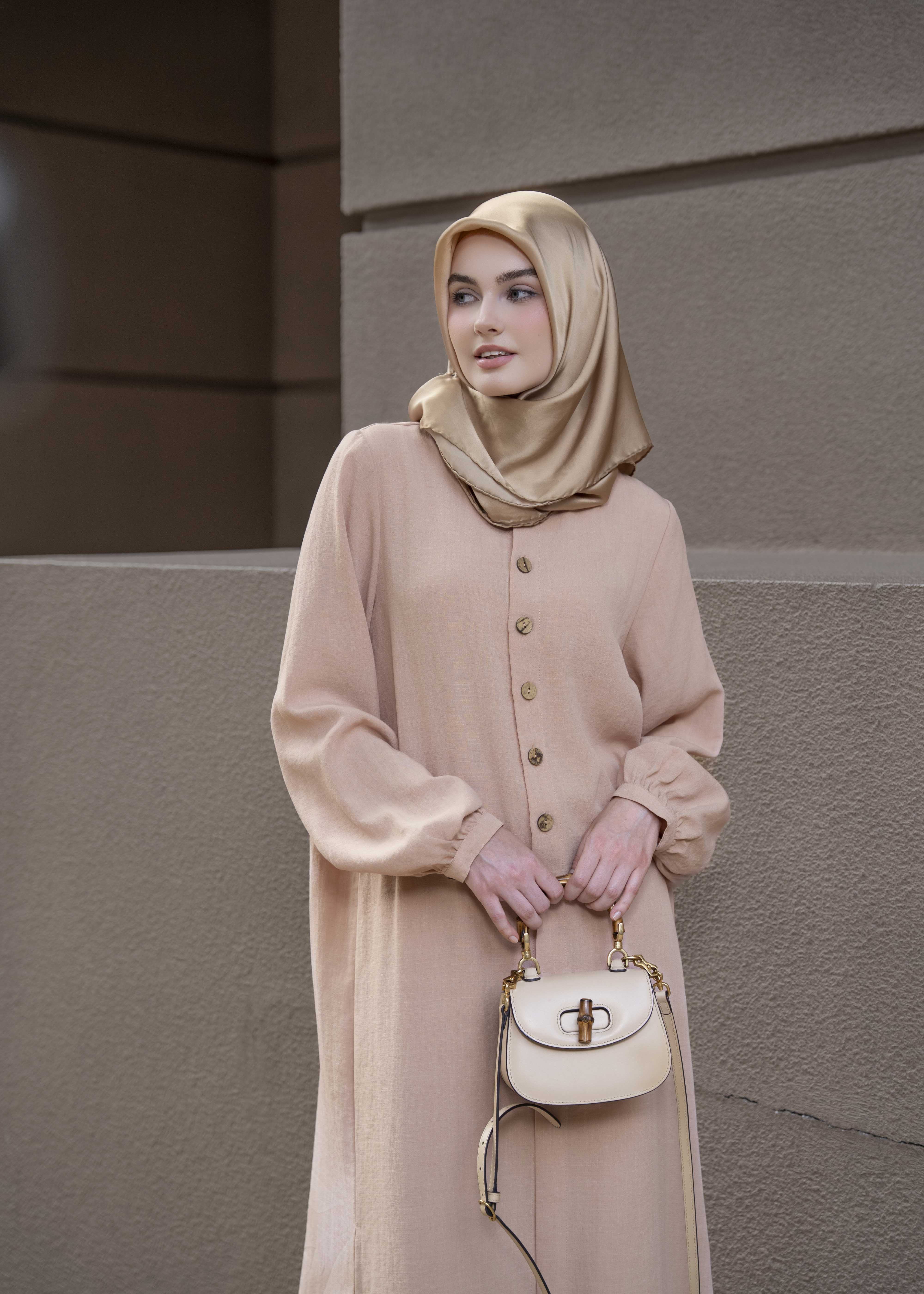Spring Breeze Cape Tunic in Rose Sand – Modest Fashion by Minnaba