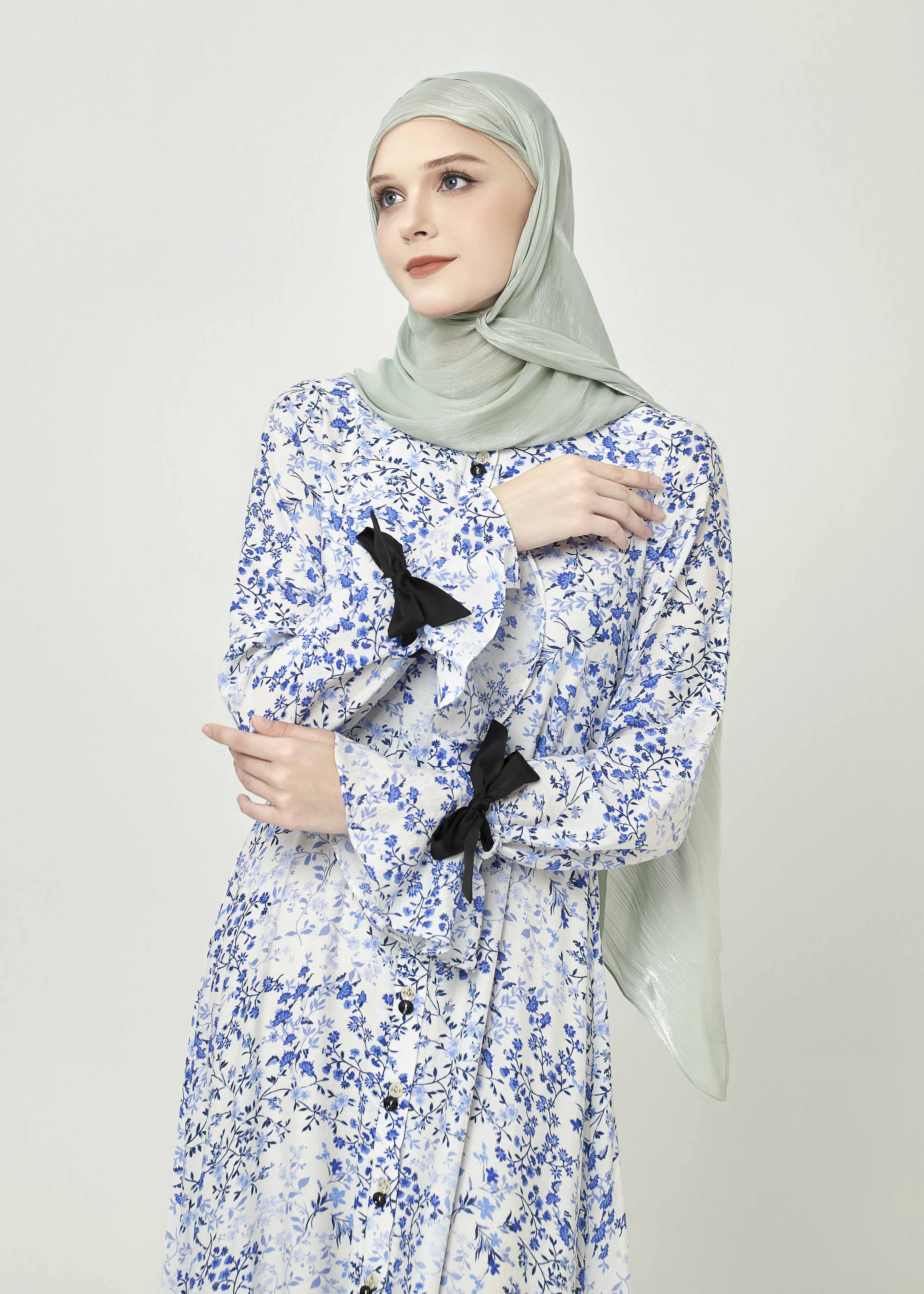 Bluebell Charm Maxi Dress – Ribbon Edition - Cobalt Bloom by Minnaba
