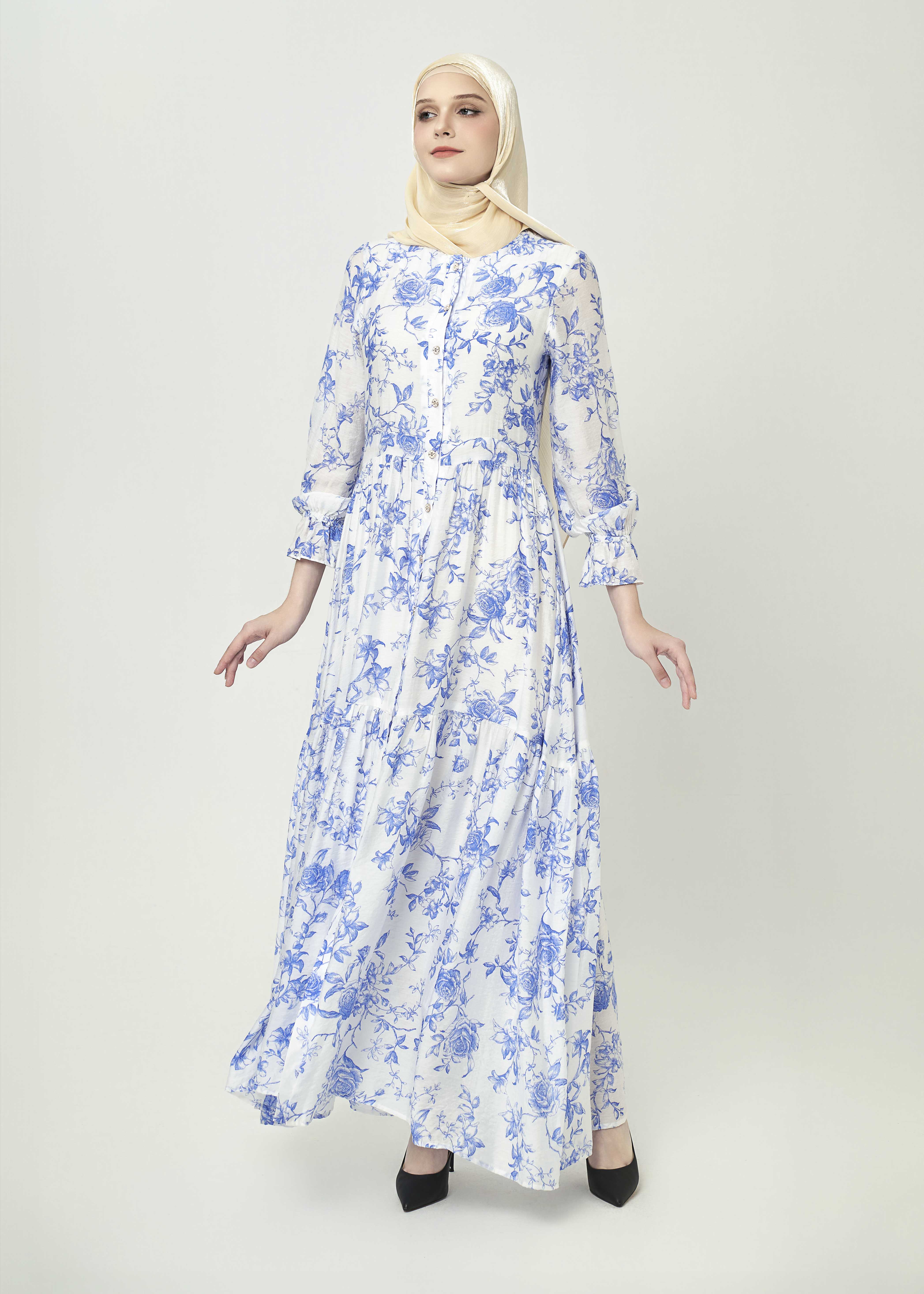 Bluebell Charm Maxi Dress - Porcelain Vine by Minnaba