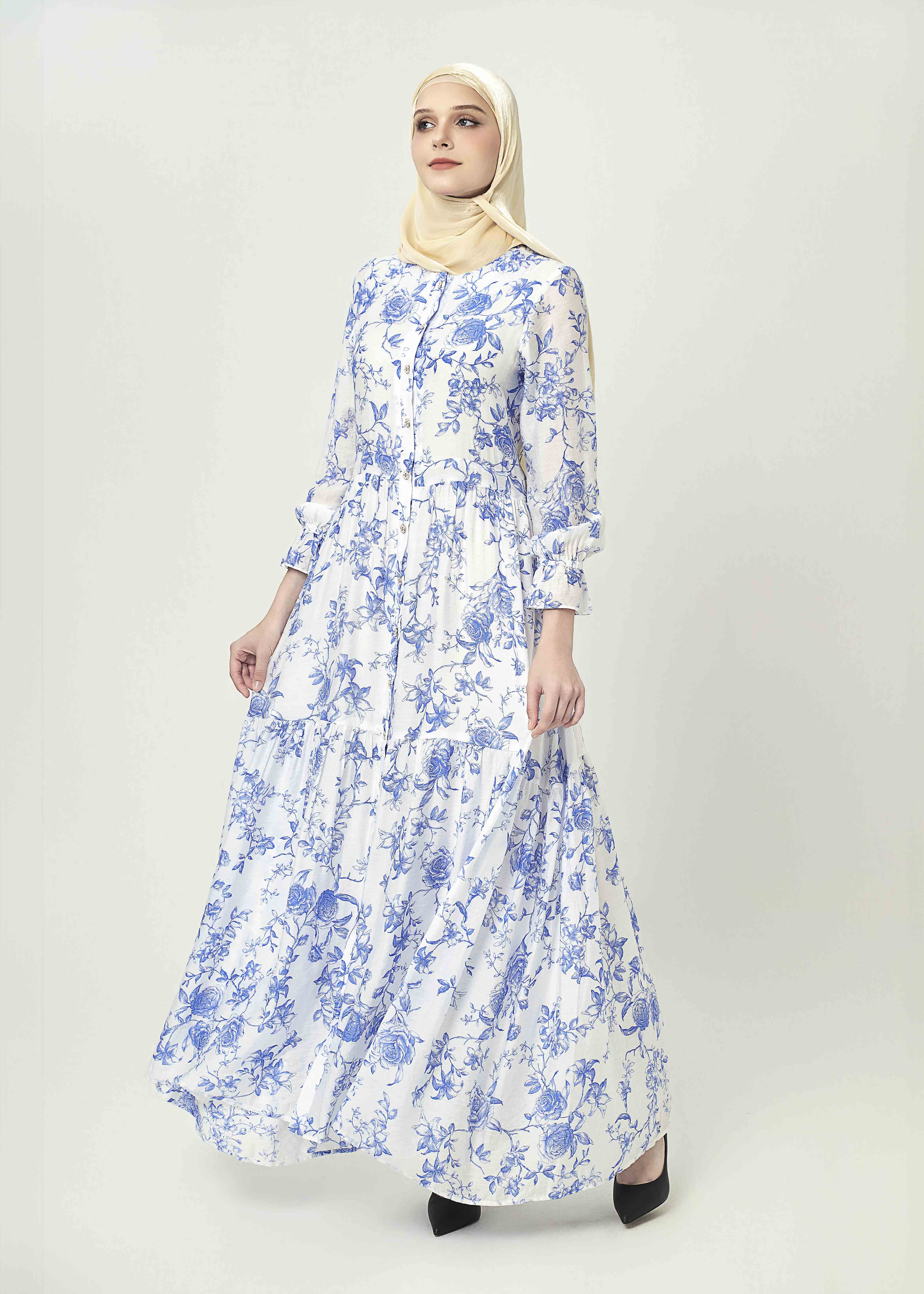 Bluebell Charm Maxi Dress - Porcelain Vine by Minnaba