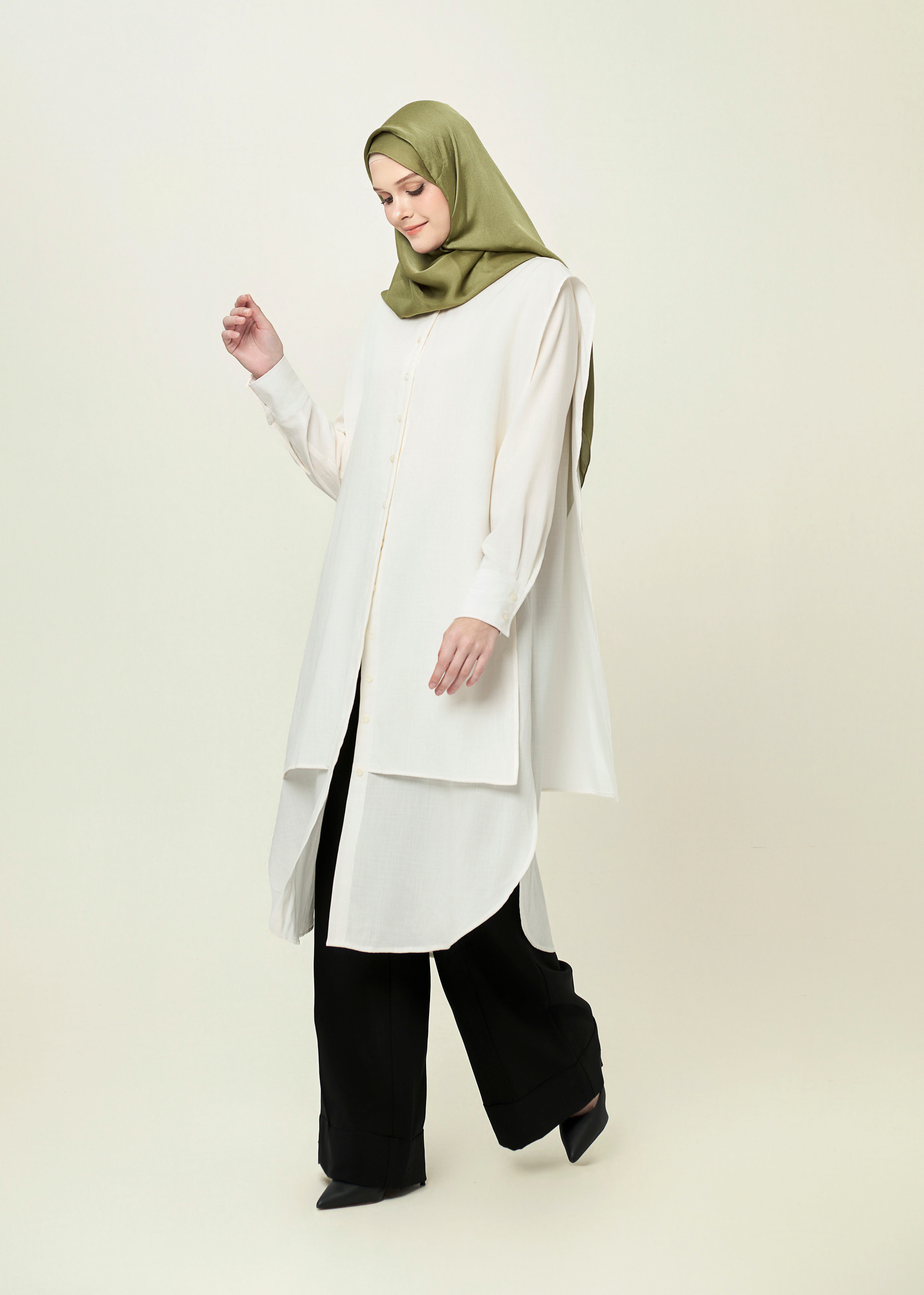 Lilium Cascade Layered Shirt by Minnaba