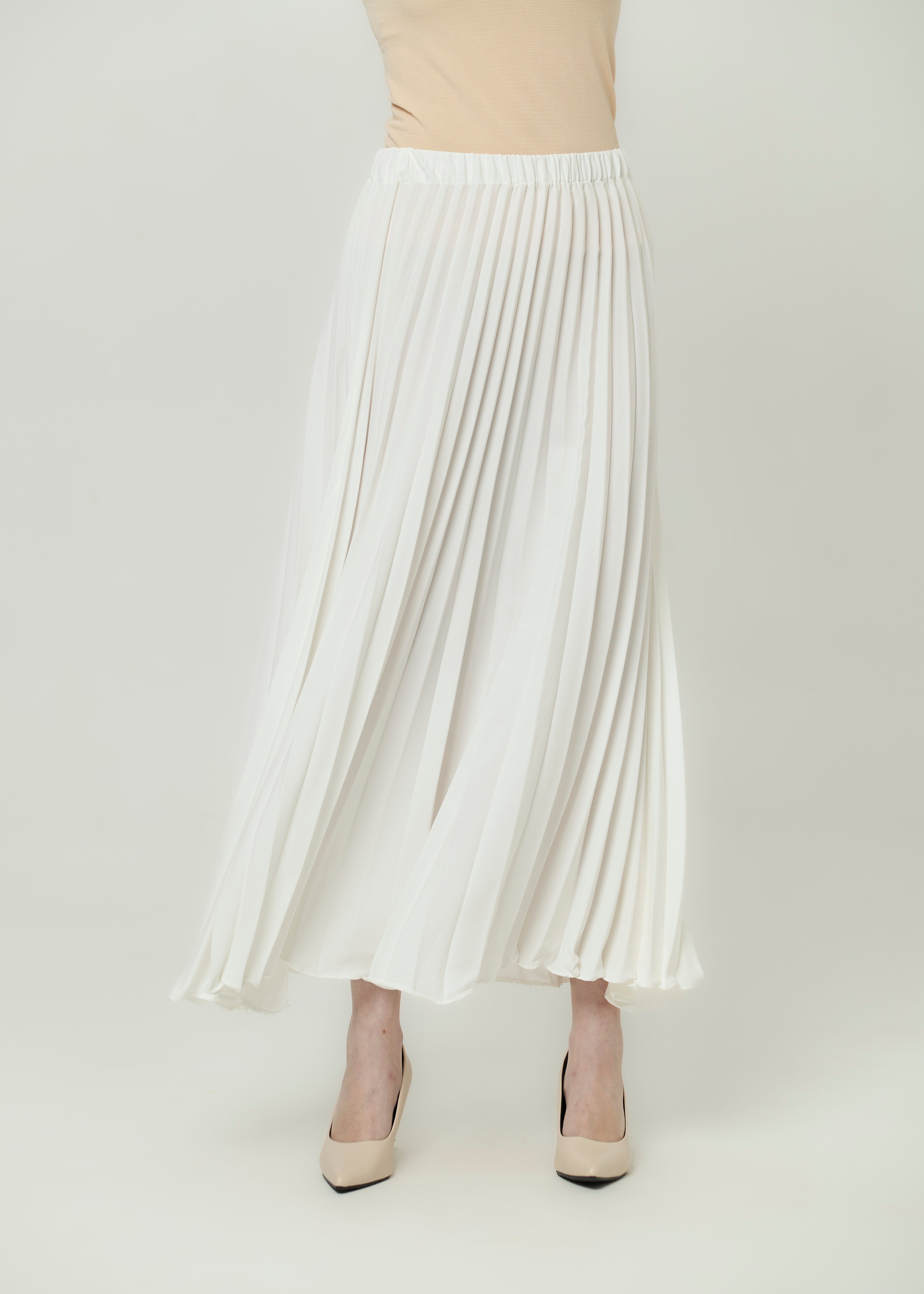 Amber Dune Pleated Skirt - Ivory by Minnaba