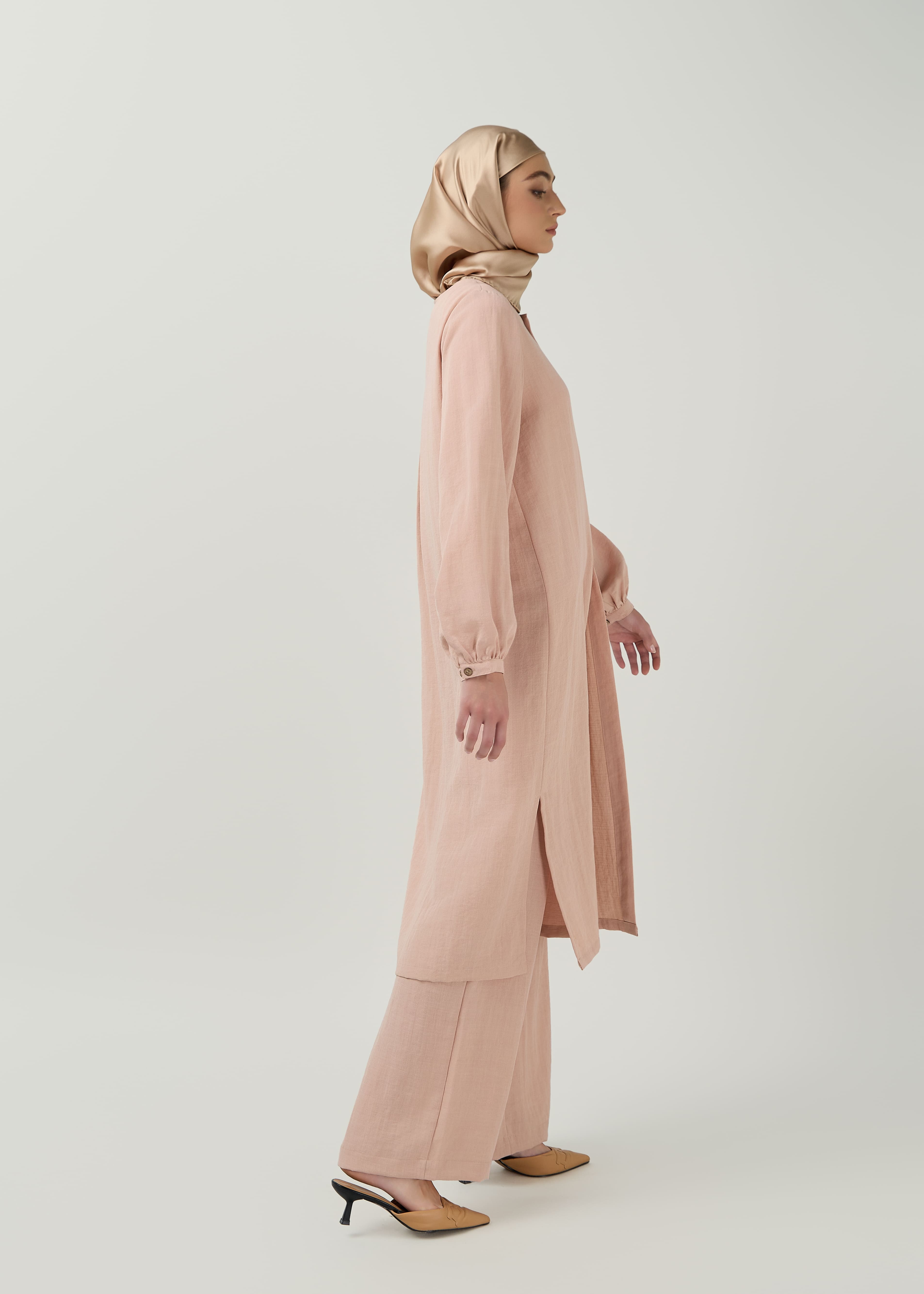 Spring Breeze Cape Tunic in Rose Sand – Modest Fashion by Minnaba
