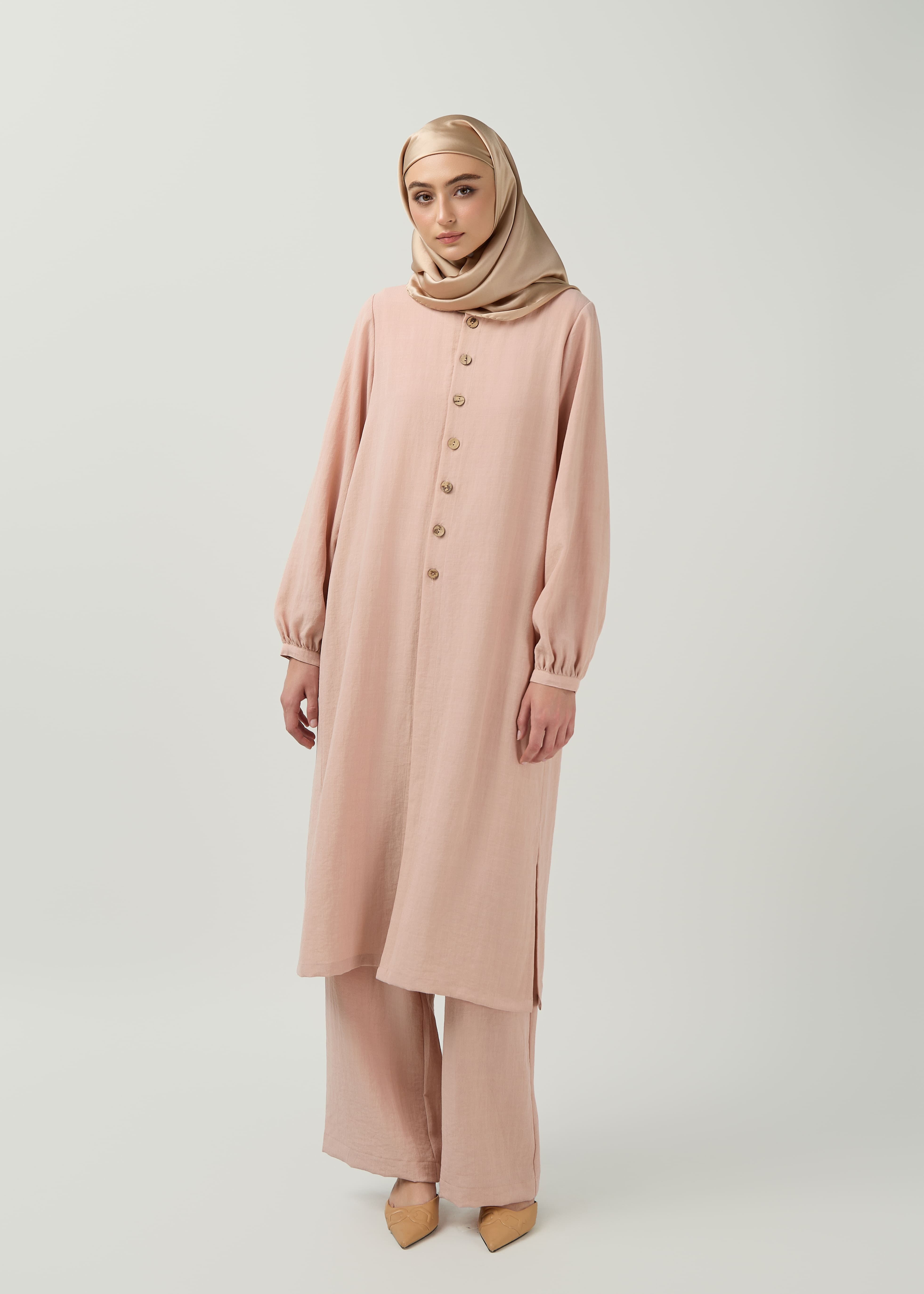 Spring Breeze Cape Tunic in Rose Sand – Modest Fashion by Minnaba