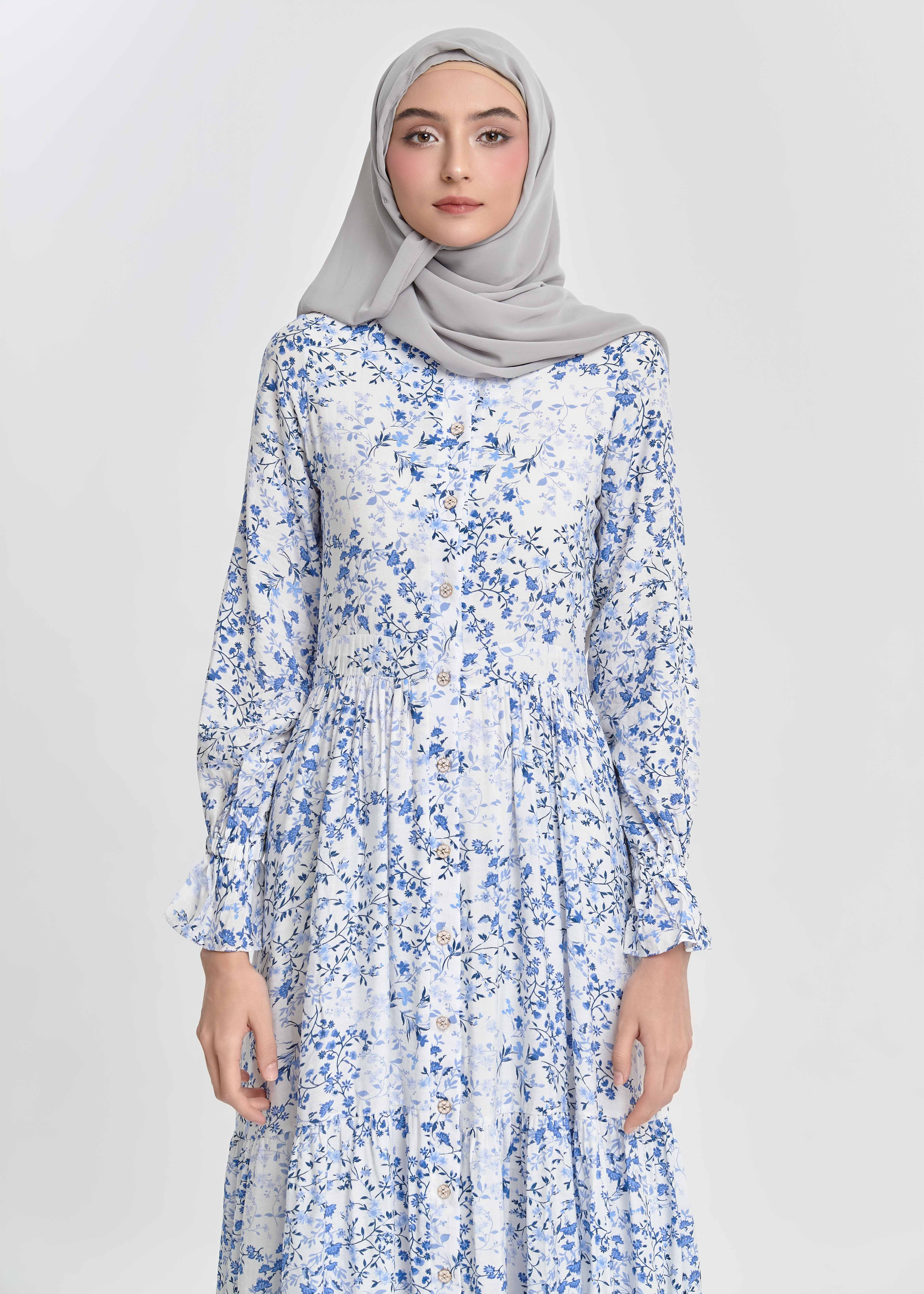 Azure Bloom Tiered Maxi Dress - Cobalt Bloom by Minnaba