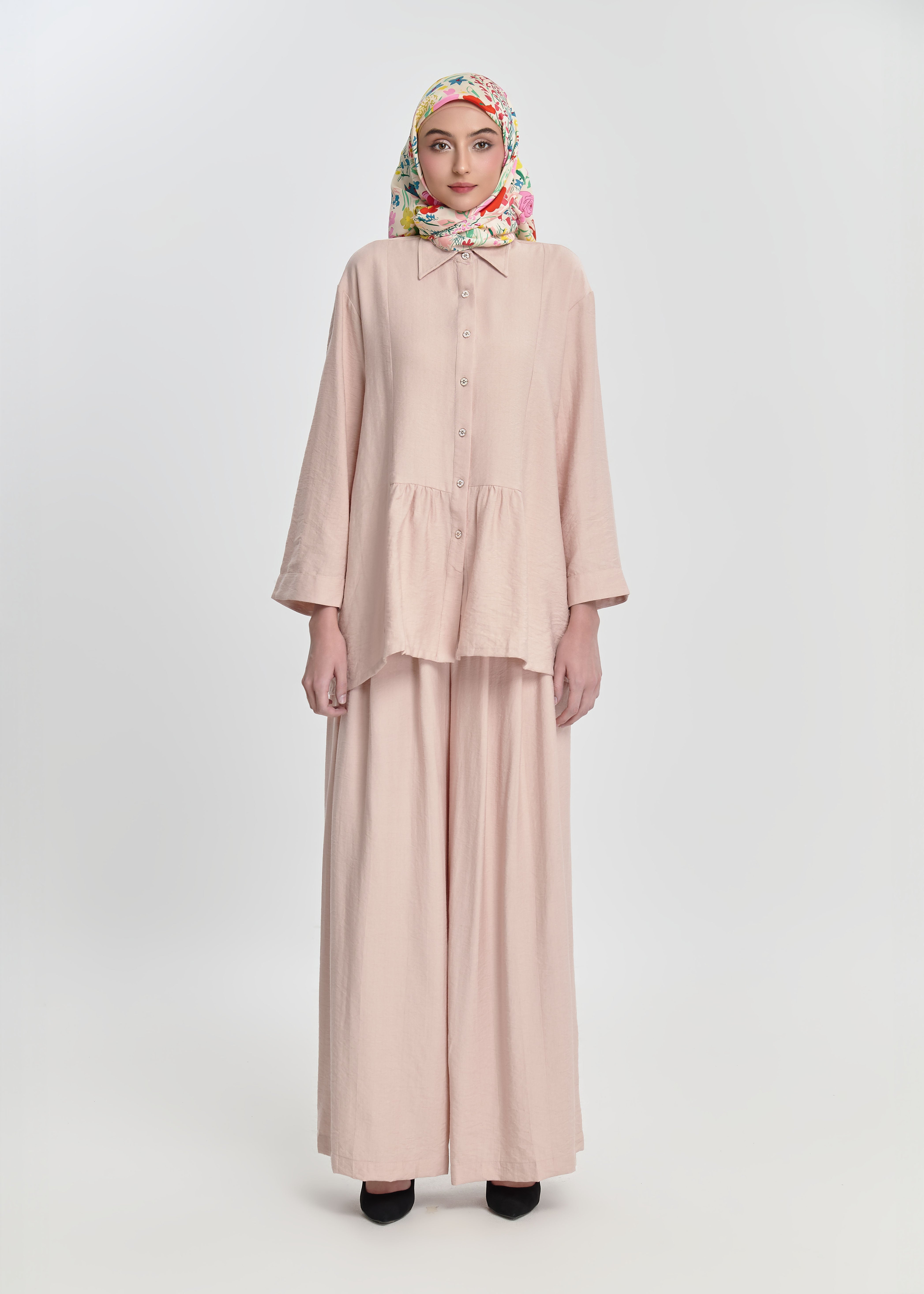 Solstice Gathered Sets - Blush Beige by Minnaba
