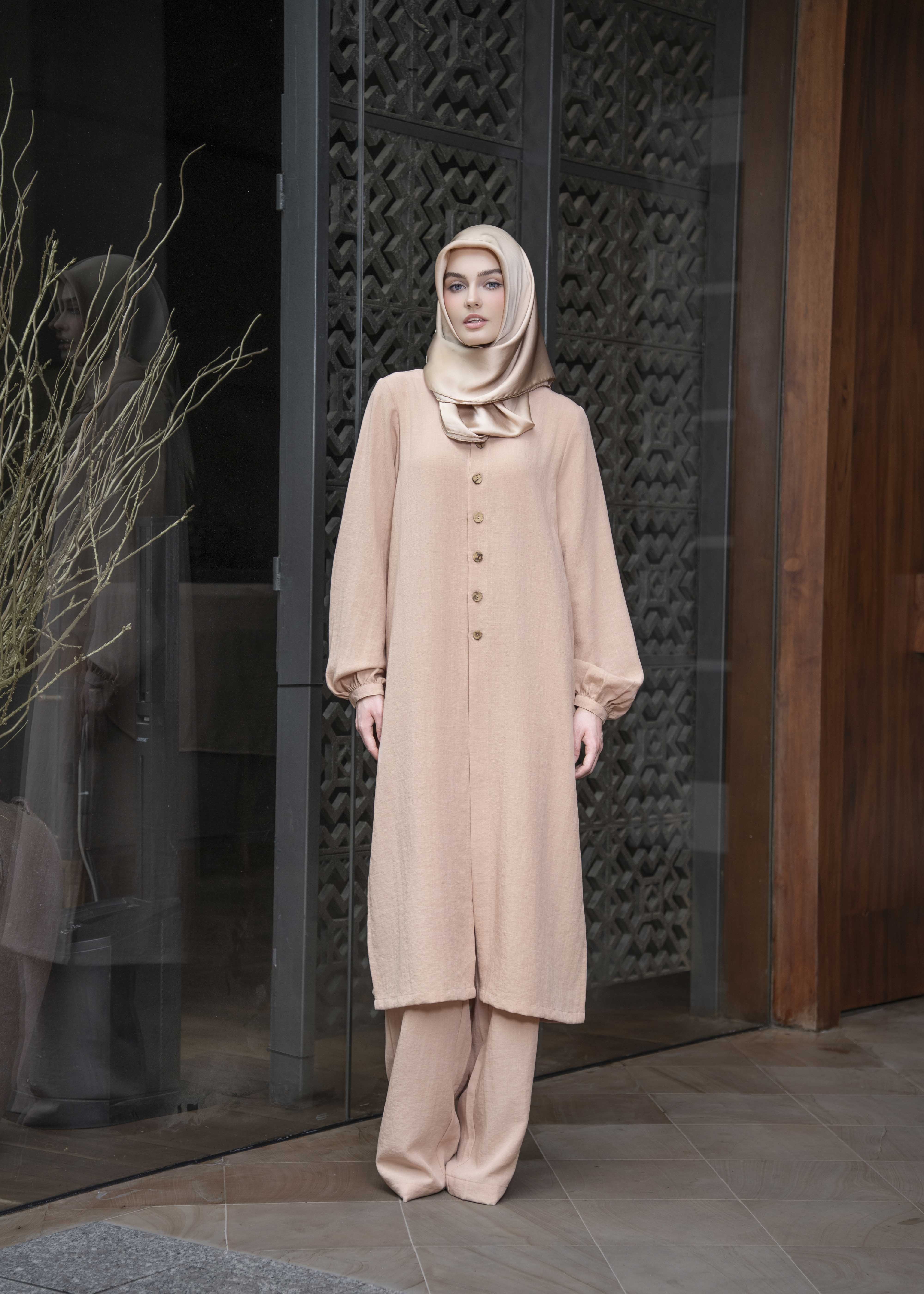 Spring Breeze Cape Tunic in Rose Sand – Modest Fashion by Minnaba