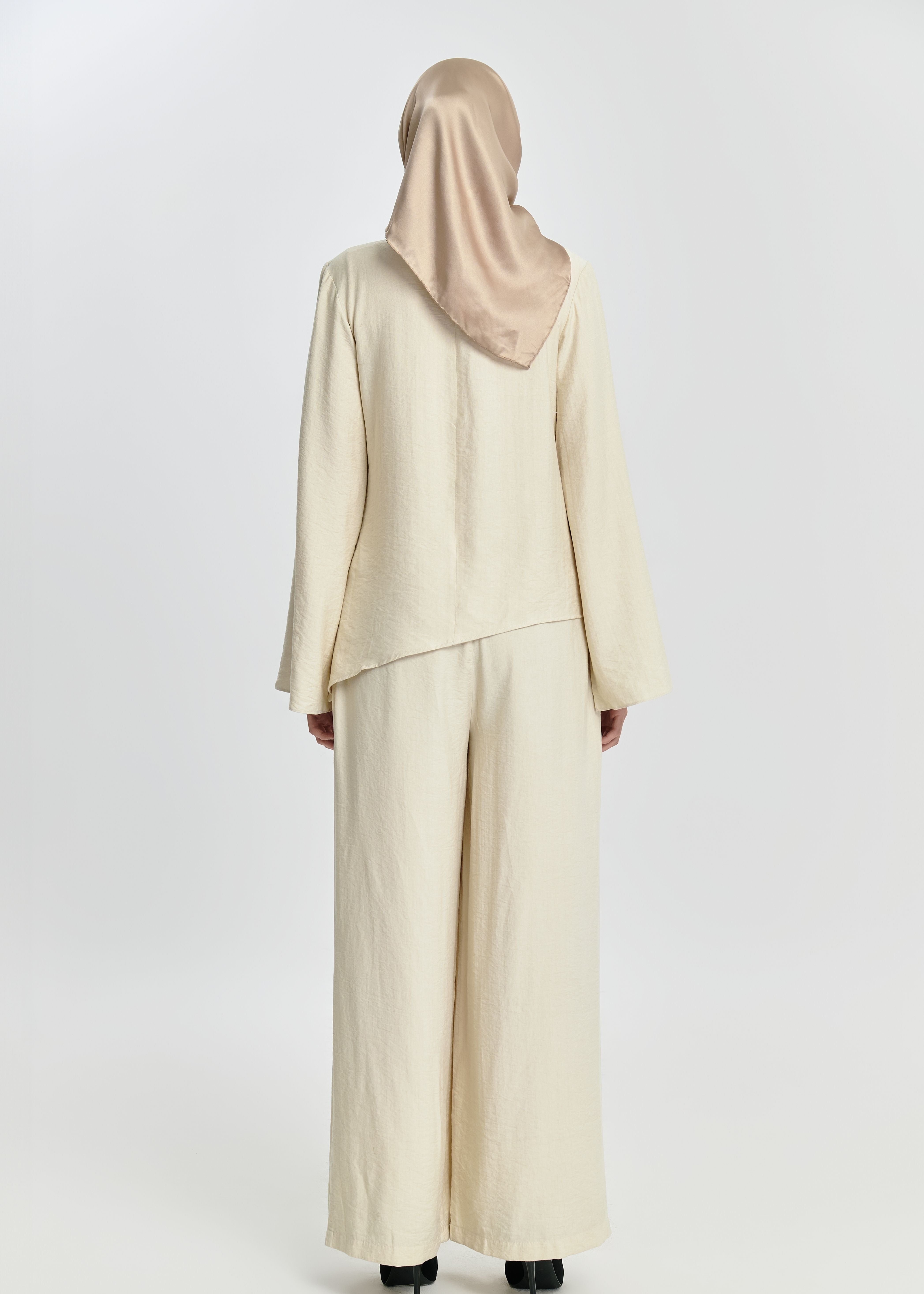 Pearl Bloom Flare Tunic - Oat Milk Beige by Minnaba