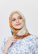 Amber Garden Silk Hijab - Autumn Bloom by Minnaba