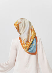 Amber Garden Silk Hijab - Autumn Bloom by Minnaba