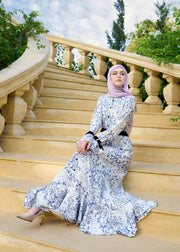 Bluebell Charm Maxi Dress – Ribbon Edition - Cobalt Bloom by Minnaba