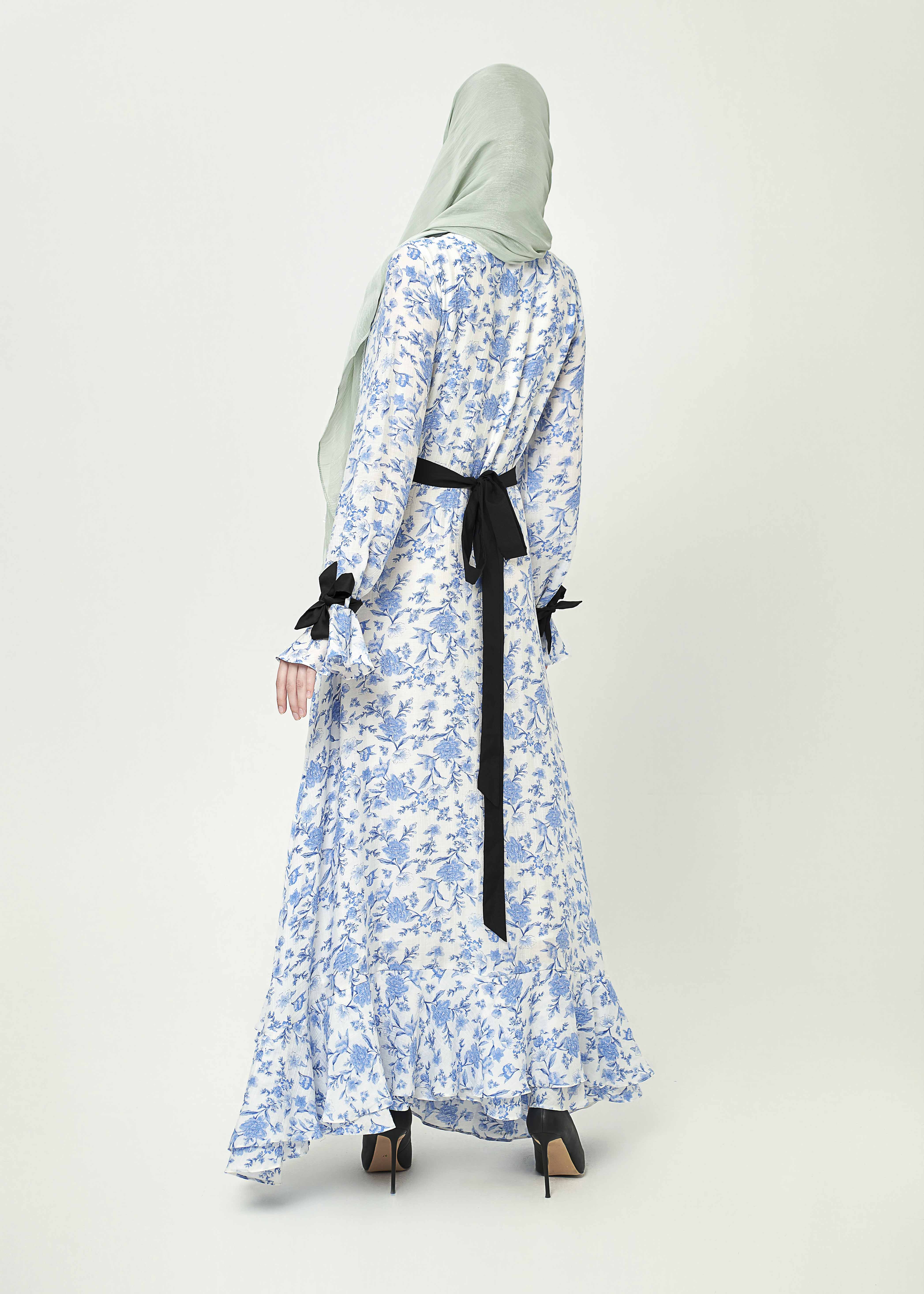 Bluebell Charm Maxi Dress – Ribbon Edition - Porcelain Blue by Minnaba