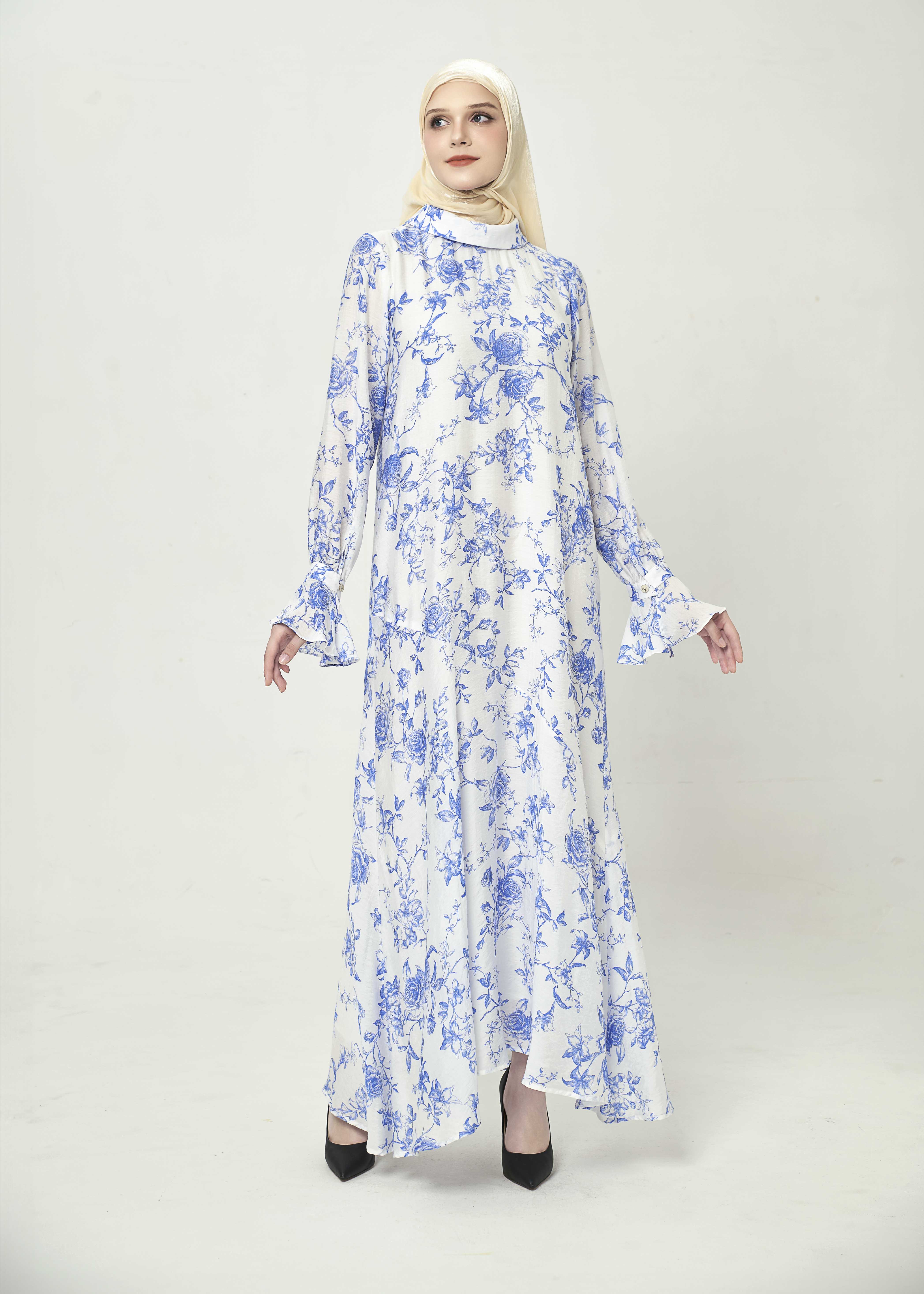Bluebell Grace High-Neck Dress by Minnaba