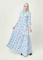 Azure Bloom Tiered Maxi Dress by Minnaba