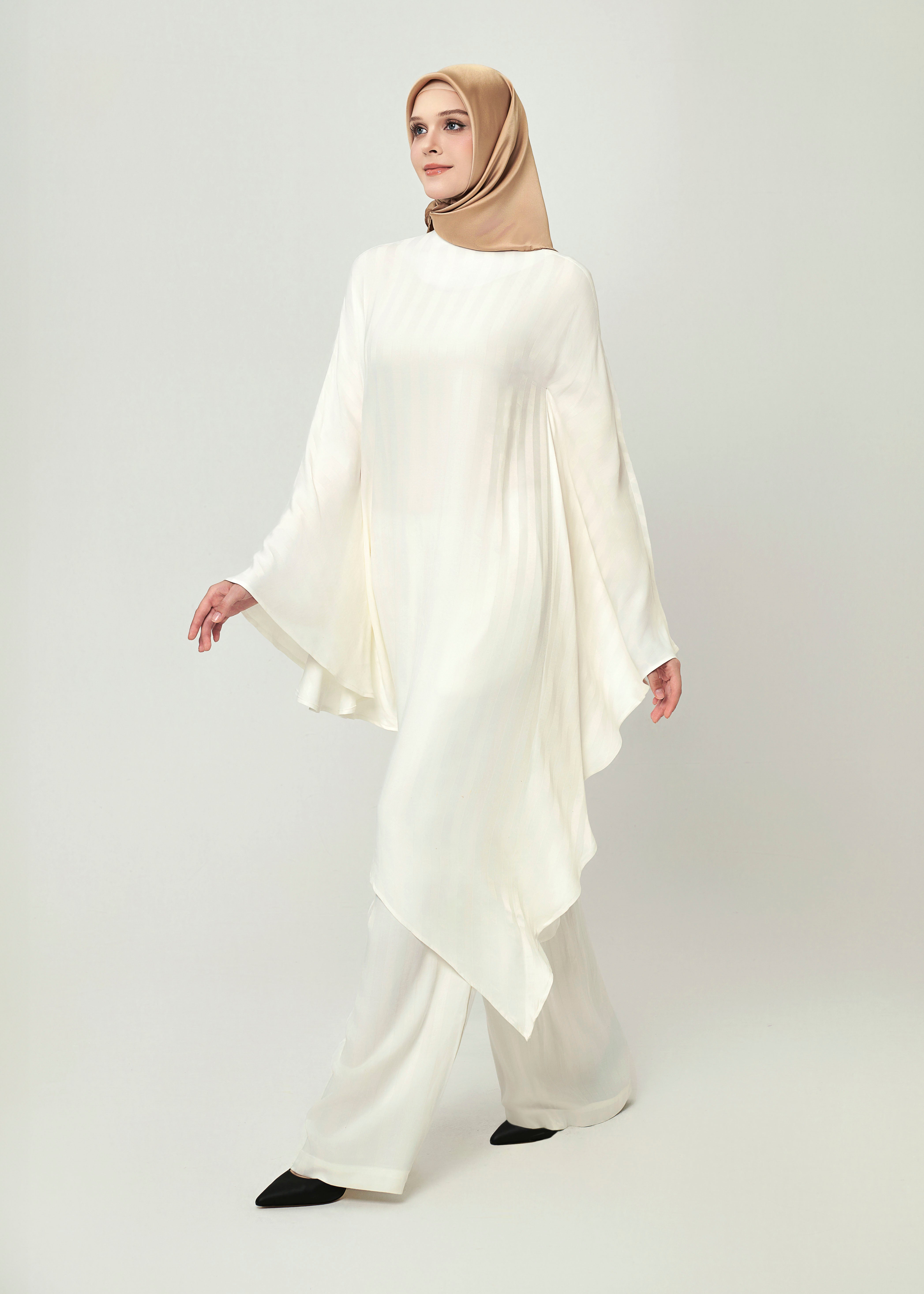Sunset Breeze Cape Tunic - Silken Ivory by Minnaba