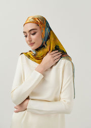 Golden Autumn Print - Silk Scarf