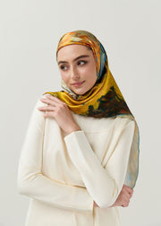 Golden Autumn Print - Silk Scarf