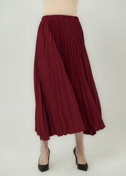 Amber Dune Pleated Skirt - Deep Garnet by Minnaba