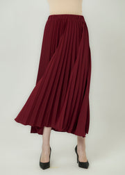 Amber Dune Pleated Skirt - Deep Garnet by Minnaba
