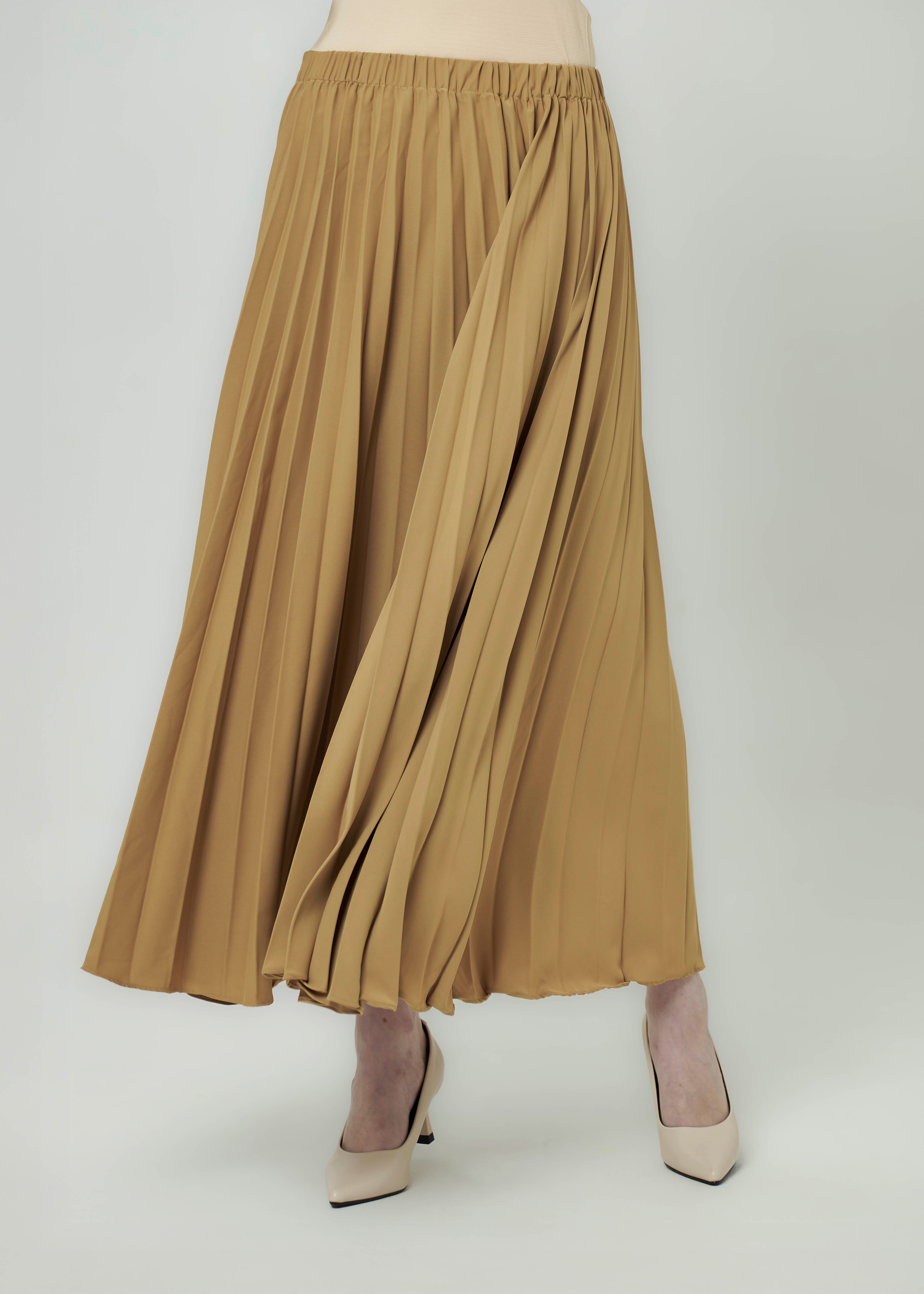 Amber Dune Pleated Skirt - Golden Sand by Minnaba