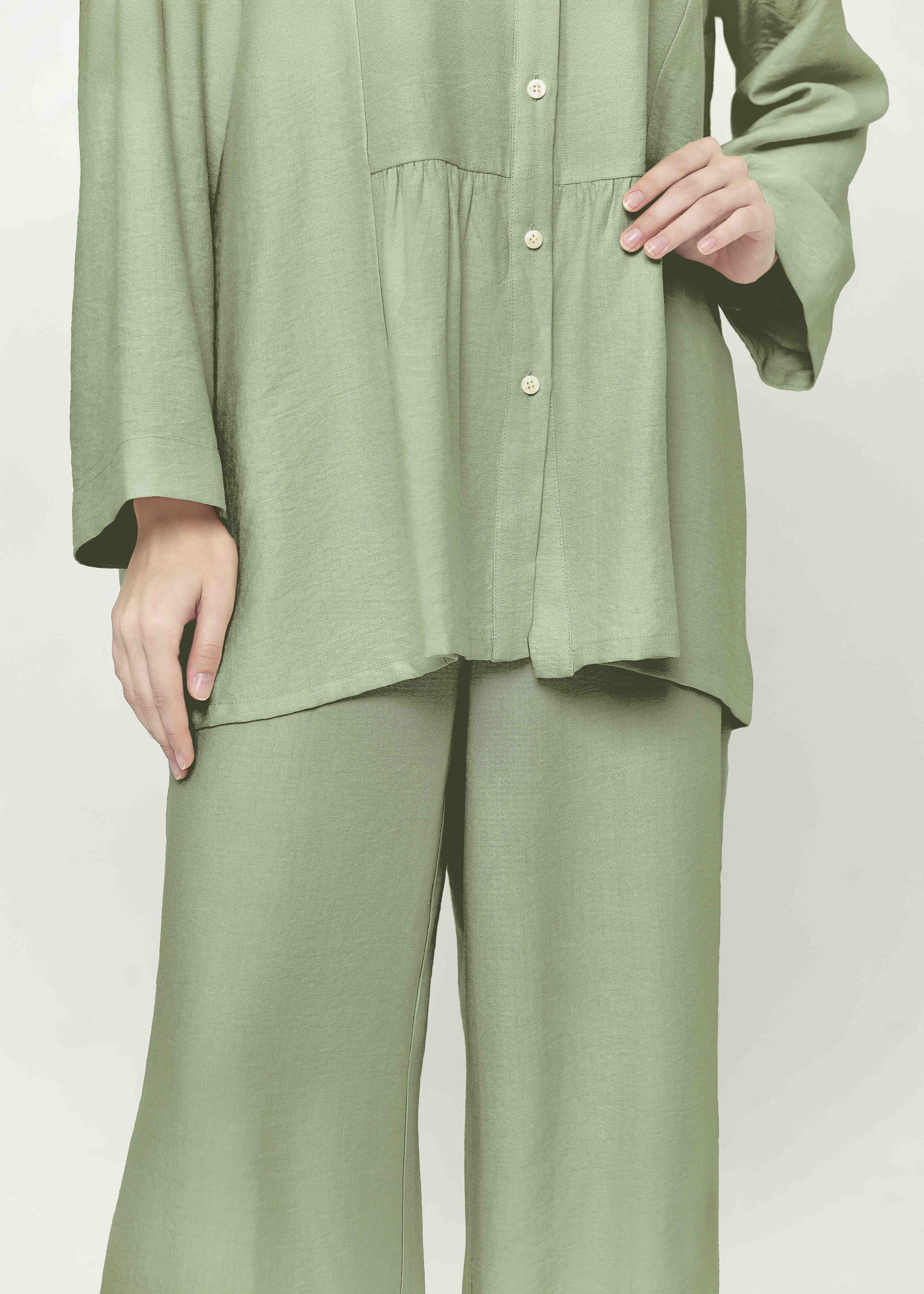 Solstice Gathered Tunic - Celery Mist by Minnaba