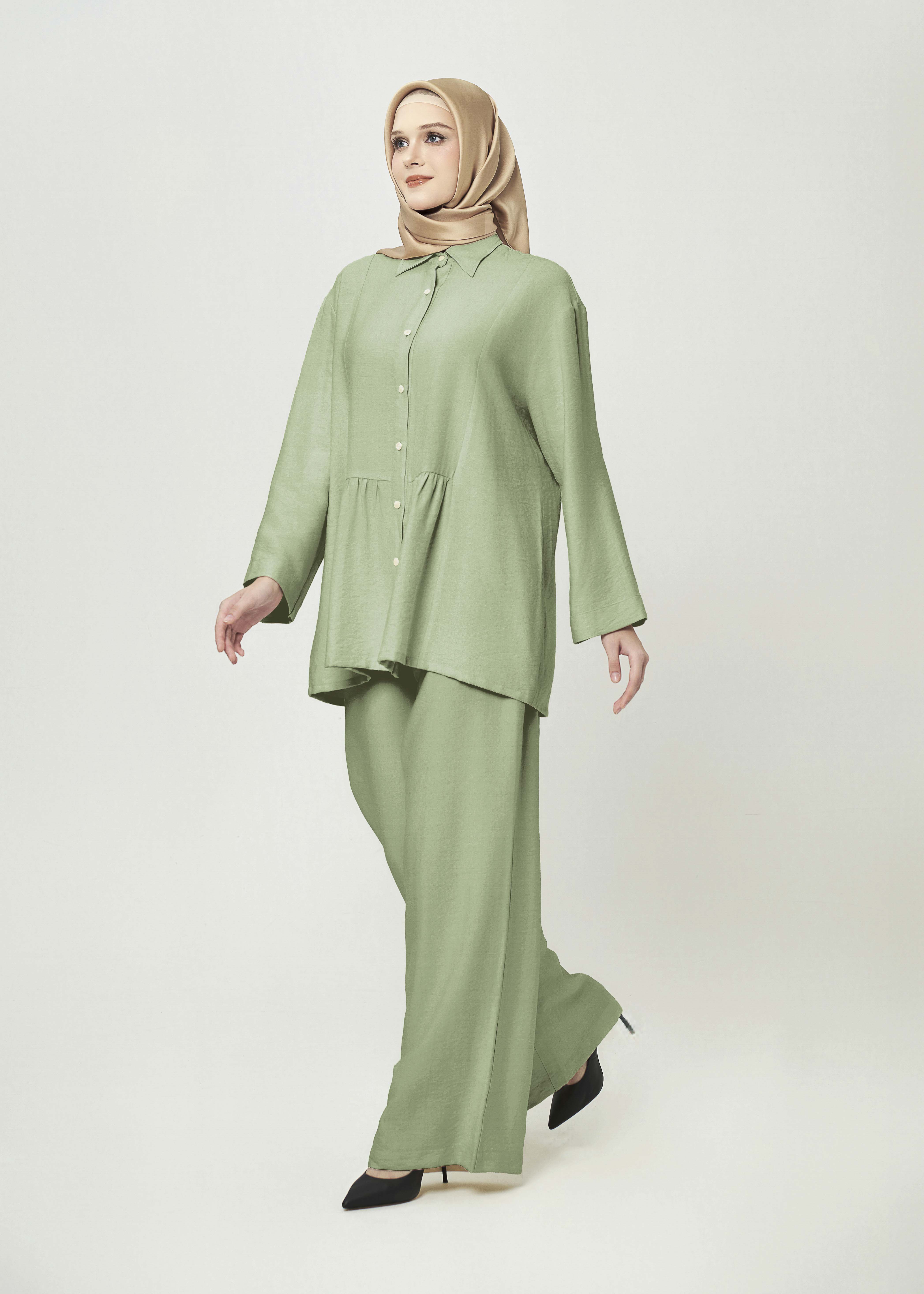 Solstice Gathered Tunic - Celery Mist by Minnaba