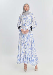 Bluebell Charm Maxi Dress – Ribbon Edition - Porcelain Vine by Minnaba