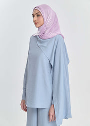Asym Draped Sets - Powder Blue by Minnaba
