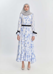 Bluebell Charm Maxi Dress – Ribbon Edition - Porcelain Vine by Minnaba