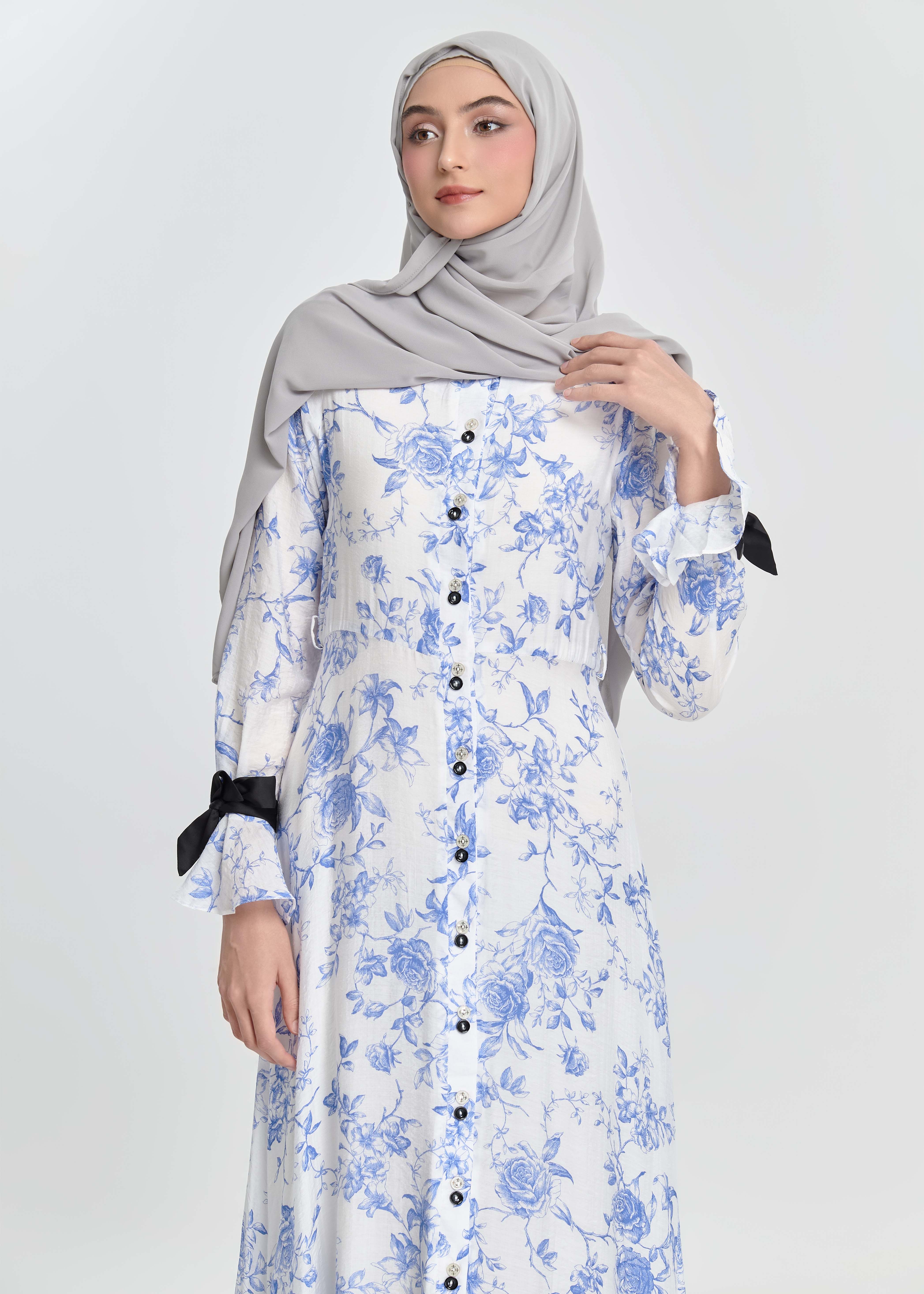 Bluebell Charm Maxi Dress – Ribbon Edition - Porcelain Vine by Minnaba