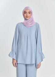 Celestine Bell-Sleeve Tunic - Powder Blue by Minnaba