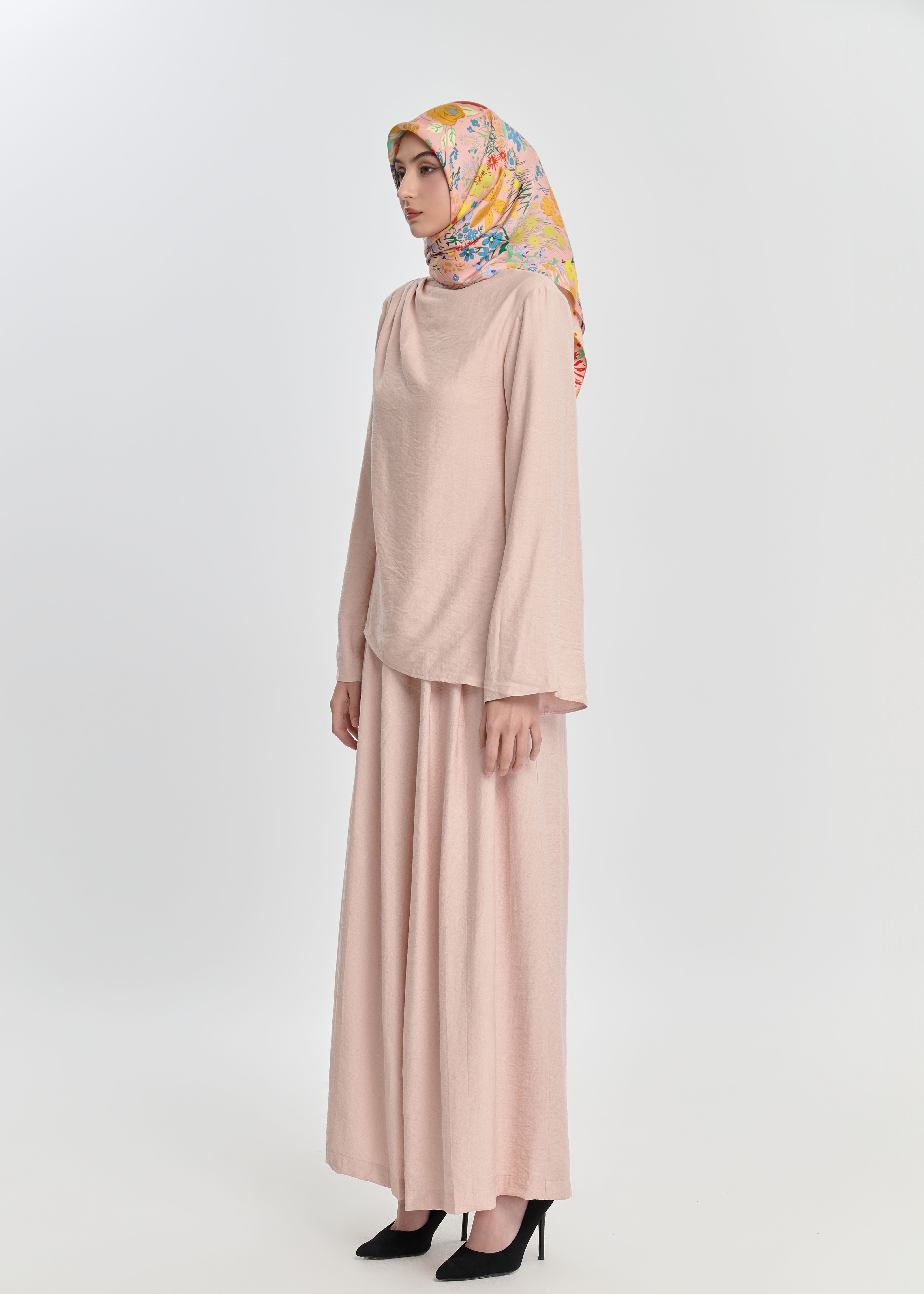 Pearl Bloom Flare Tunic - Blush Pink by Minnaba