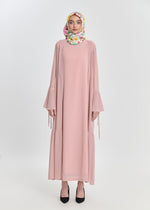 Honey Dune Flare Abaya - Blush Beige