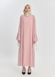 Honey Dune Flare Abaya - Blush Beige