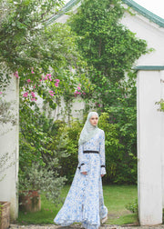 Bluebell Charm Maxi Dress – Ribbon Edition - Porcelain Blue by Minnaba