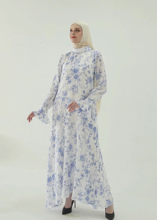 Bluebell Grace High-Neck Dress by Minnaba